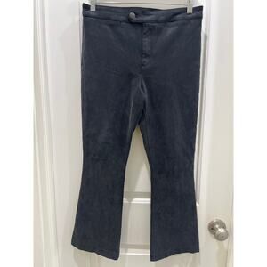 NWT Free People Faux Suede Black Stretch Cropped Pant Sz 8